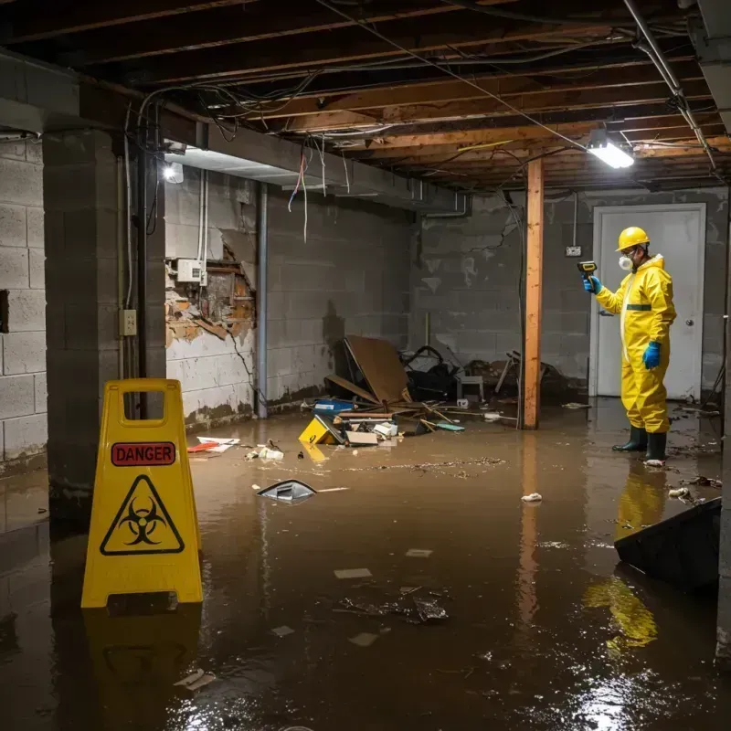 Flooded Basement Electrical Hazard in Mason, TX Property